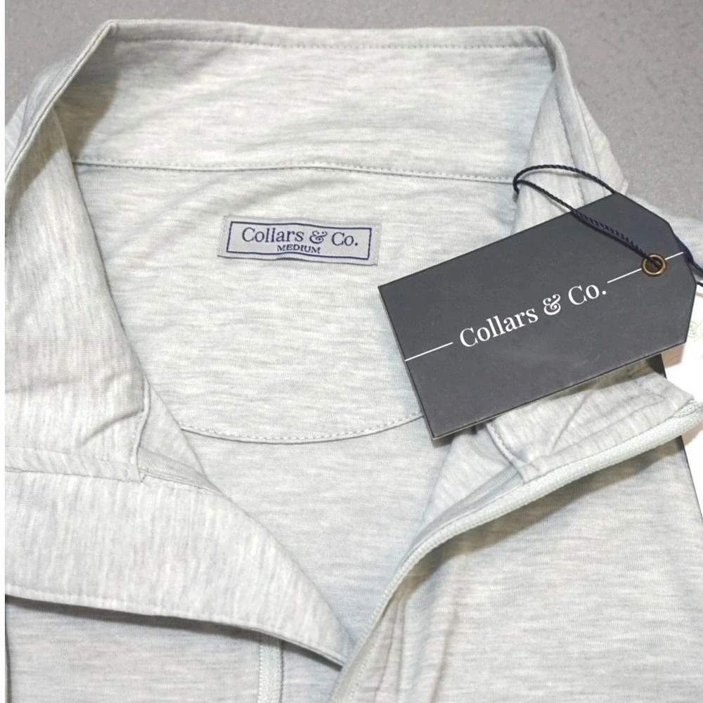 COLLARS & CO Dri Release Performance 1/4 Zip Pullover Mens Medium Gray NWT